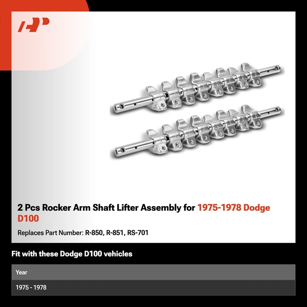 2 Pcs Rocker Arm Shaft Lifter Assembly for 1975-1978 Dodge D100