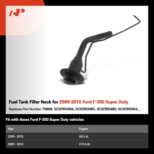 Fuel Tank Filler Neck for 2009-2010 Ford F-350 Super Duty