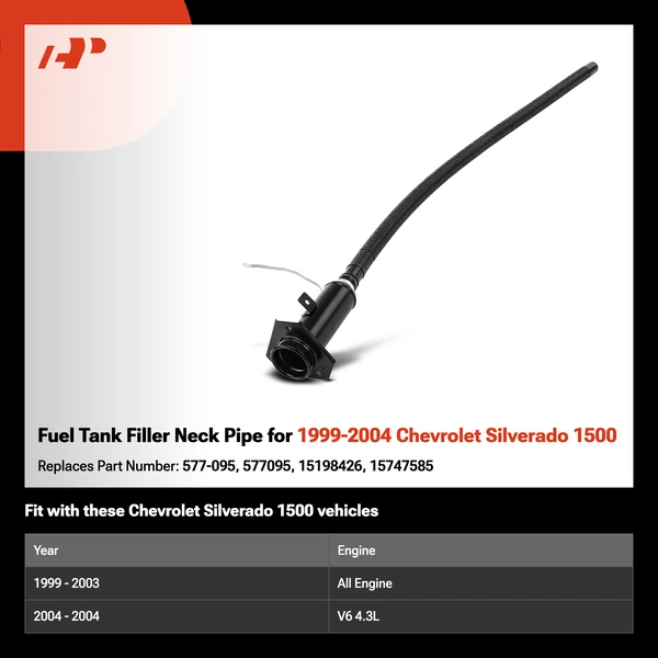 Fuel Tank Filler Neck Pipe for 1999-2004 Chevrolet Silverado 1500