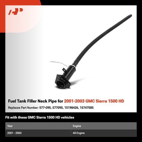 Fuel Tank Filler Neck Pipe for 2001-2003 GMC Sierra 1500 HD