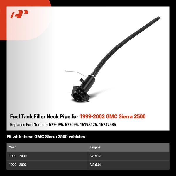 Fuel Tank Filler Neck Pipe for 1999-2002 GMC Sierra 2500