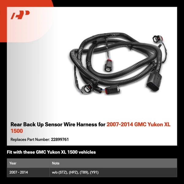 Rear Back Up Sensor Wire Harness for 2007-2014 GMC Yukon XL 1500