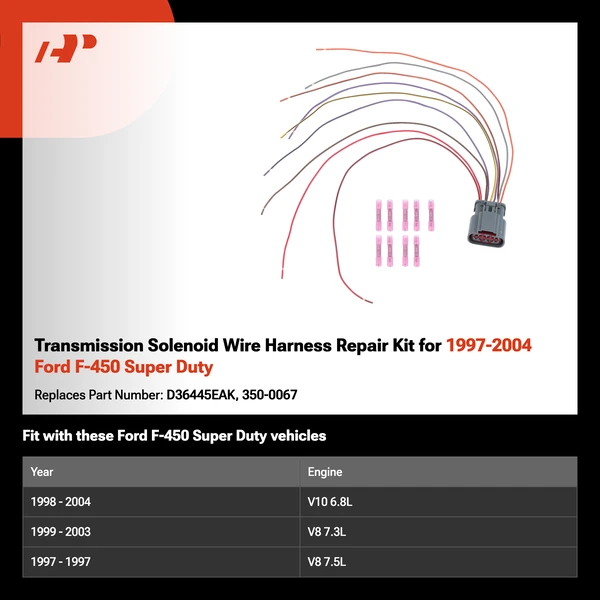 Transmission Solenoid Wire Harness Repair Kit for 1997-2004 Ford F-450 Super Duty