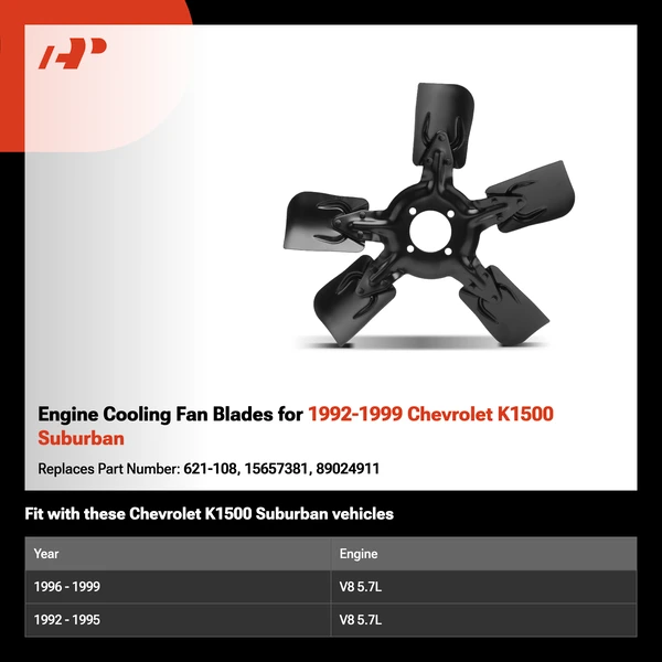 Engine Cooling Fan Blades for 1992-1999 Chevrolet K1500 Suburban