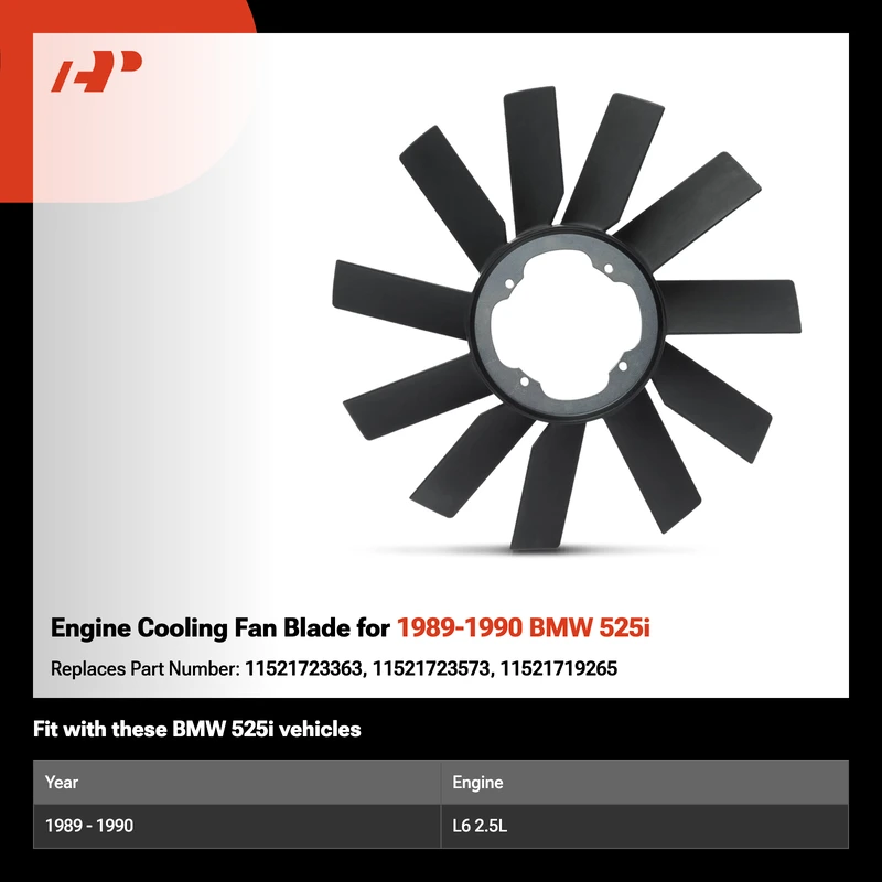 Engine Cooling Fan Blade for 1989-1990 BMW 525i