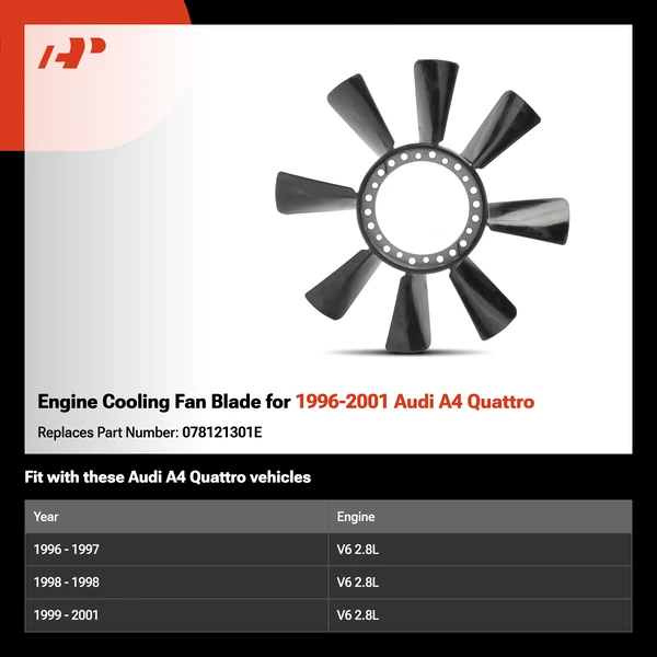 Engine Cooling Fan Blade for 1996-2001 Audi A4 Quattro
