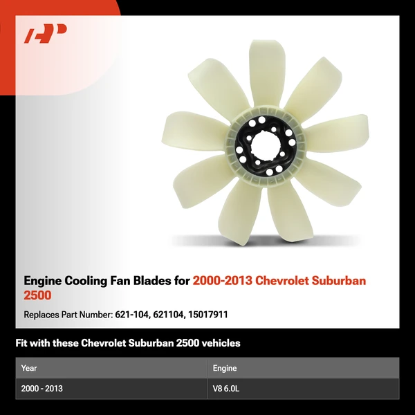Engine Cooling Fan Blades for 2000-2013 Chevrolet Suburban 2500