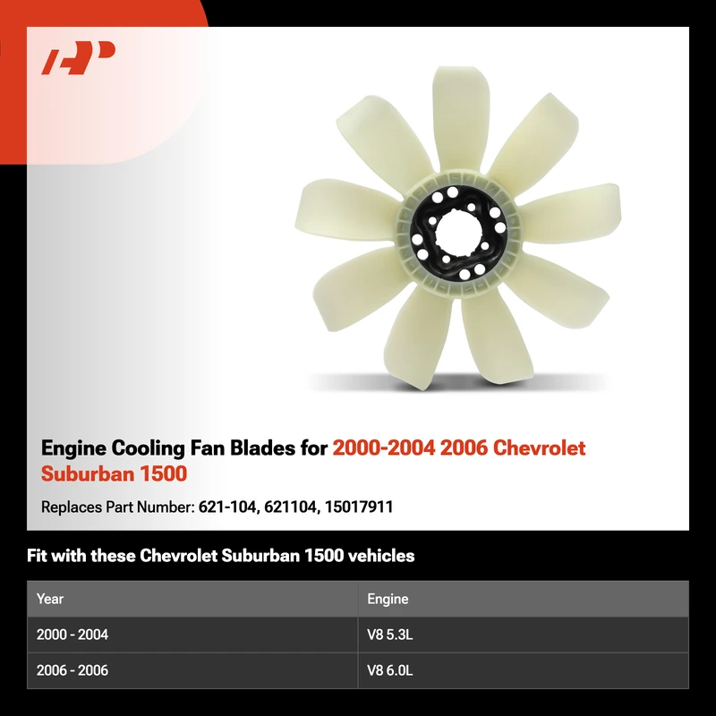 Engine Cooling Fan Blades for 2000-2004 2006 Chevrolet Suburban 1500