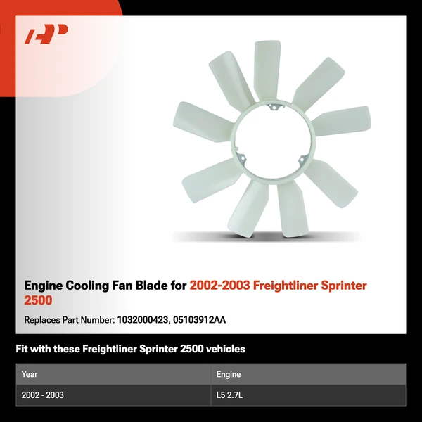 Engine Cooling Fan Blade for 2002-2003 Freightliner Sprinter 2500