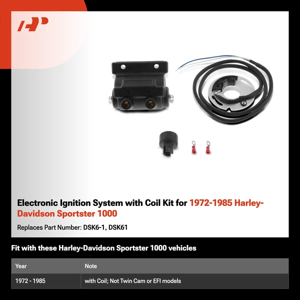Electronic Ignition System with Coil Kit for 1972-1985 Harley-Davidson Sportster 1000