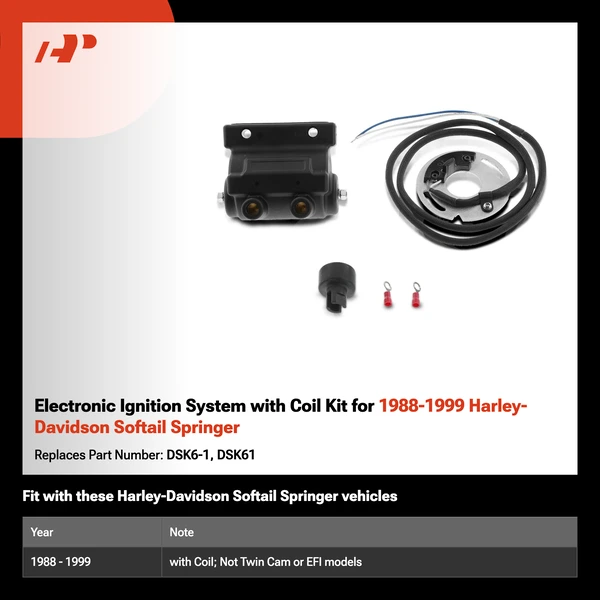 Electronic Ignition System with Coil Kit for 1988-1999 Harley-Davidson Softail Springer