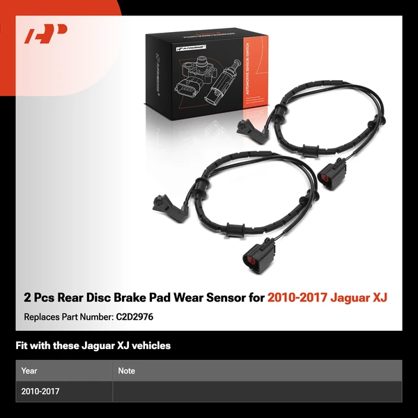 2 Pcs Rear Disc Brake Pad Wear Sensor for 2010-2017 Jaguar XJ