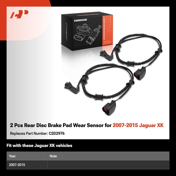 2 Pcs Rear Disc Brake Pad Wear Sensor for 2007-2015 Jaguar XK