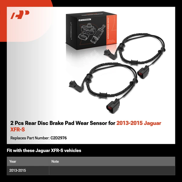 2 Pcs Rear Disc Brake Pad Wear Sensor for 2013-2015 Jaguar XFR-S