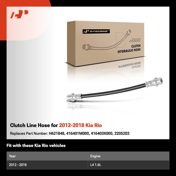 Clutch Line Hose for 2012-2018 Kia Rio