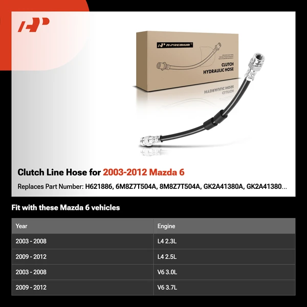 Clutch Line Hose for 2003-2012 Mazda 6