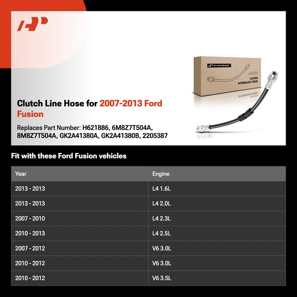 Clutch Line Hose for 2007-2013 Ford Fusion