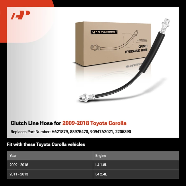 Clutch Line Hose for 2009-2018 Toyota Corolla