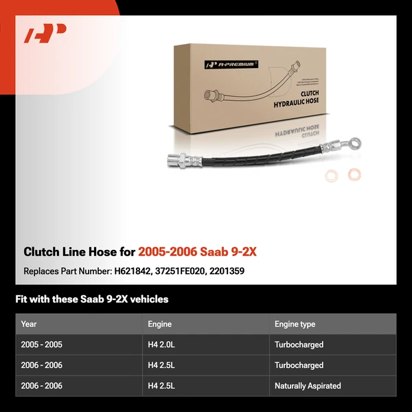 Clutch Line Hose for 2005-2006 Saab 9-2X