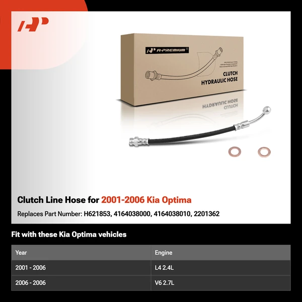 Clutch Line Hose for 2001-2006 Kia Optima