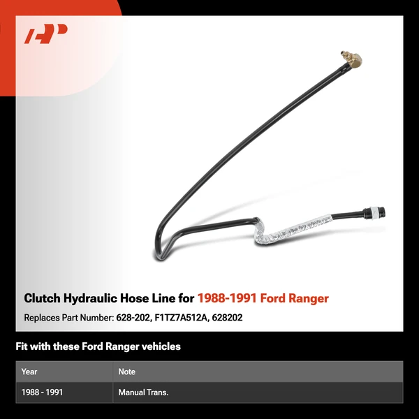 Clutch Hydraulic Hose Line for 1988-1991 Ford Ranger