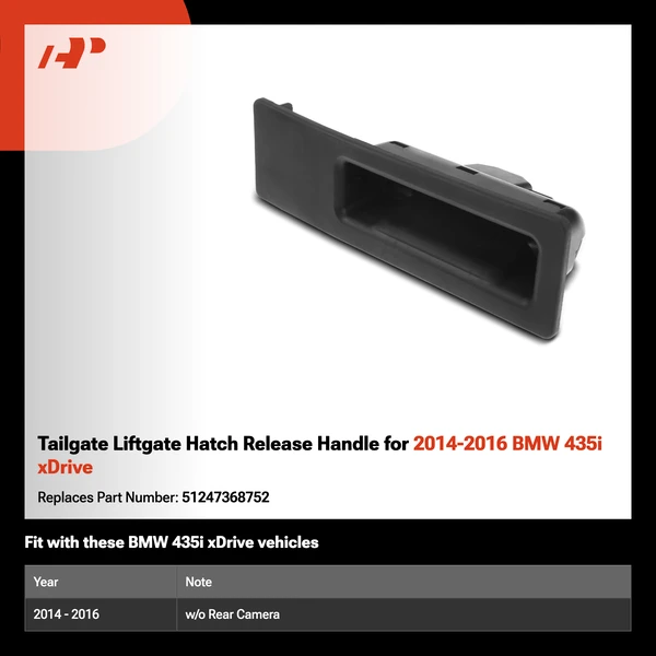 Tailgate Liftgate Hatch Release Handle for 2014-2016 BMW 435i xDrive