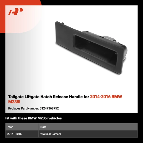 Tailgate Liftgate Hatch Release Handle for 2014-2016 BMW M235i