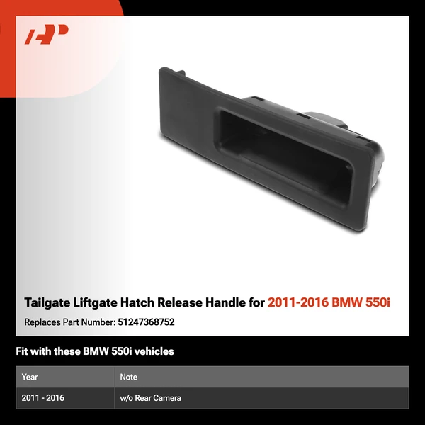 Tailgate Liftgate Hatch Release Handle for 2011-2016 BMW 550i