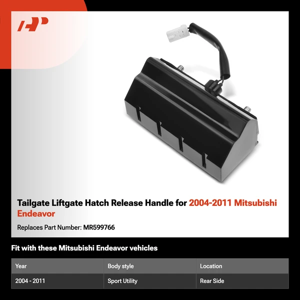 Tailgate Liftgate Hatch Release Handle for 2004-2011 Mitsubishi Endeavor