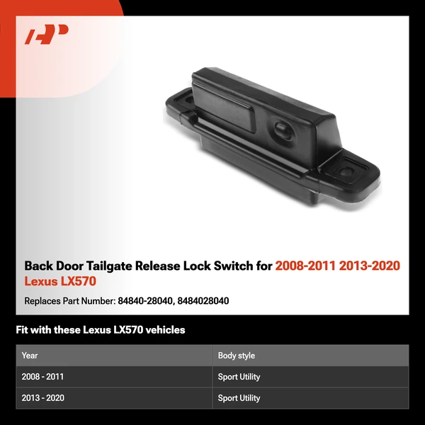 Back Door Tailgate Release Lock Switch for 2008-2011 2013-2020 Lexus LX570