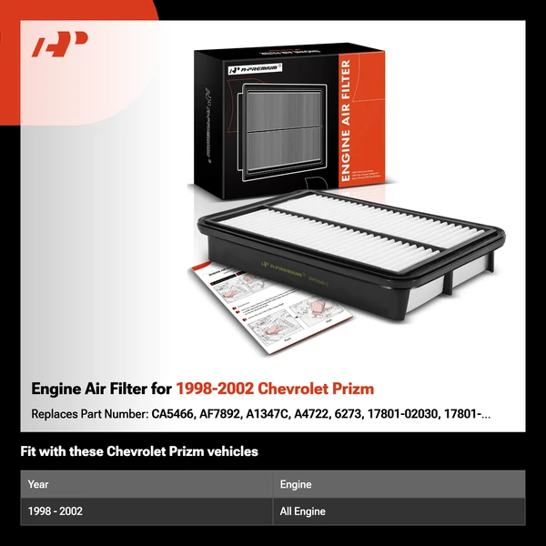 Engine Air Filter for 1998-2002 Chevrolet Prizm