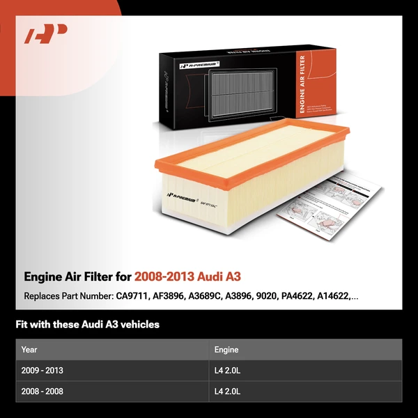 Engine Air Filter for 2008-2013 Audi A3