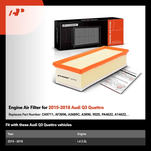 Engine Air Filter for 2015-2018 Audi Q3 Quattro