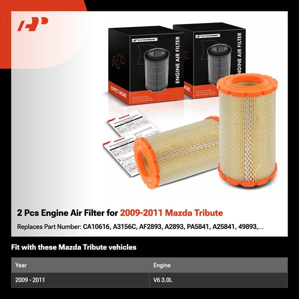 2 Pcs Engine Air Filter for 2009-2011 Mazda Tribute