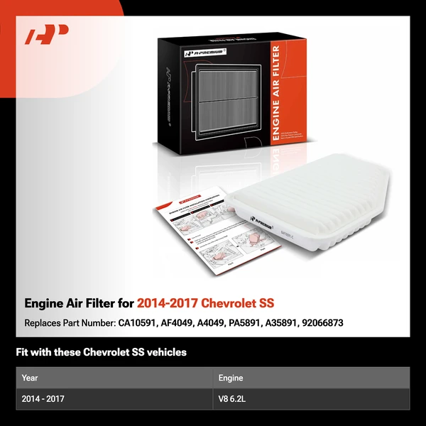 Engine Air Filter for 2014-2017 Chevrolet SS