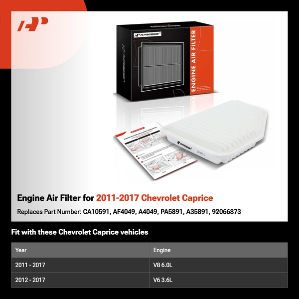 Engine Air Filter for 2011-2017 Chevrolet Caprice