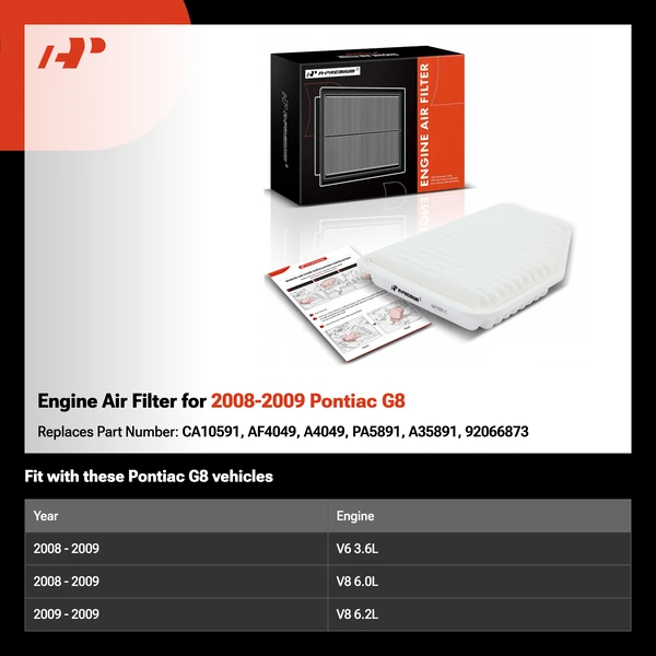 Engine Air Filter for 2008-2009 Pontiac G8