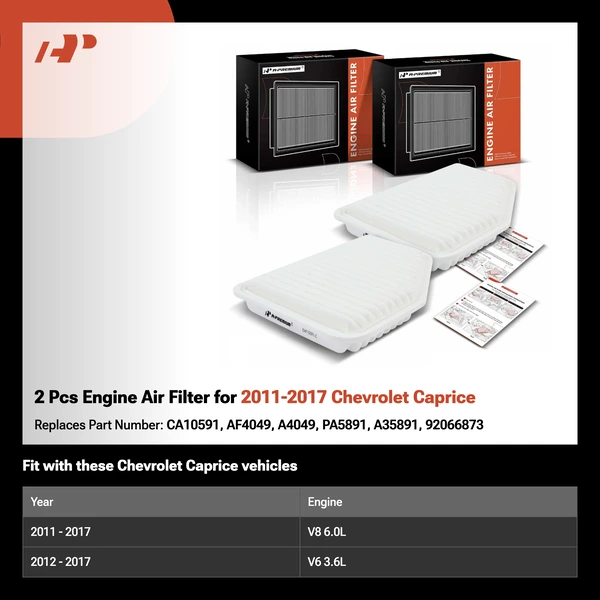 2 Pcs Engine Air Filter for 2011-2017 Chevrolet Caprice