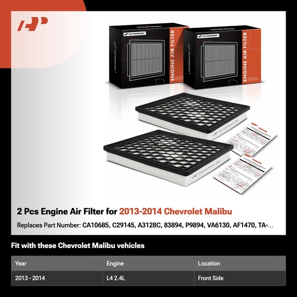 2 Pcs Engine Air Filter for 2013-2014 Chevrolet Malibu