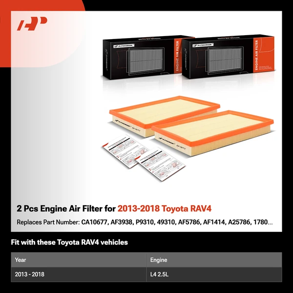 2 Pcs Engine Air Filter for 2013-2018 Toyota RAV4