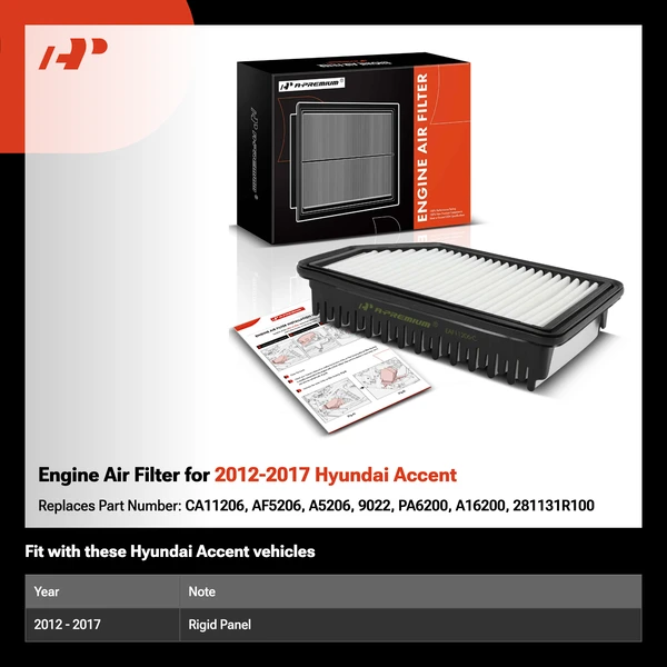 Engine Air Filter for 2012-2017 Hyundai Accent