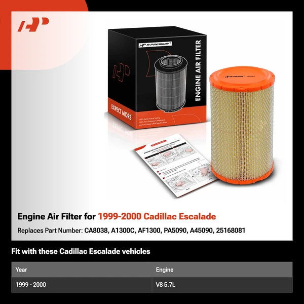 Engine Air Filter for 1999-2000 Cadillac Escalade