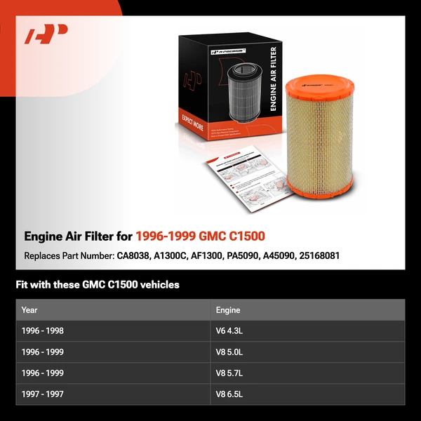 Engine Air Filter for 1996-1999 GMC C1500