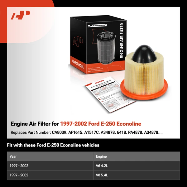 Engine Air Filter for 1997-2002 Ford E-250 Econoline