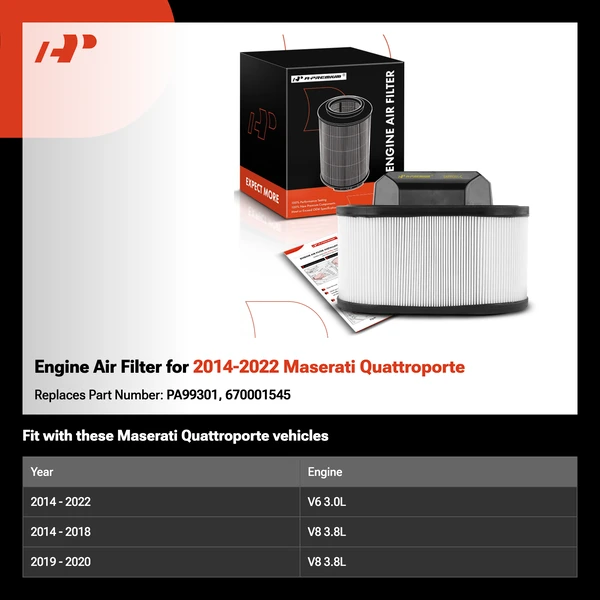 Engine Air Filter for 2014-2022 Maserati Quattroporte