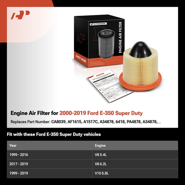 Engine Air Filter for 2000-2019 Ford E-350 Super Duty