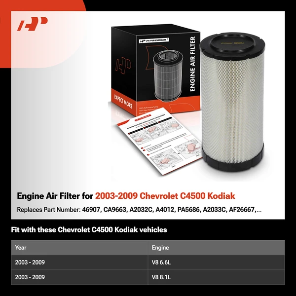 Engine Air Filter for 2003-2009 Chevrolet C4500 Kodiak
