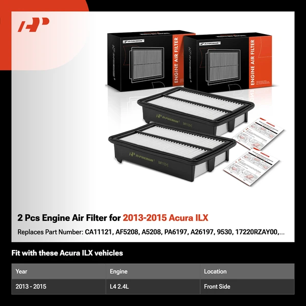 2 Pcs Engine Air Filter for 2013-2015 Acura ILX