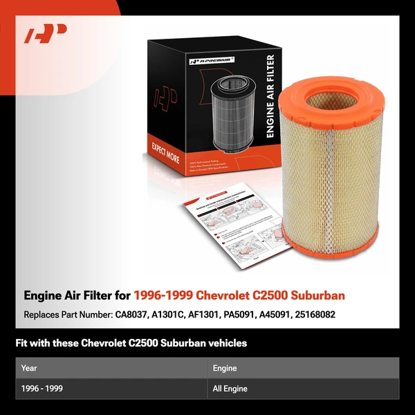 Engine Air Filter for 1996-1999 Chevrolet C2500 Suburban