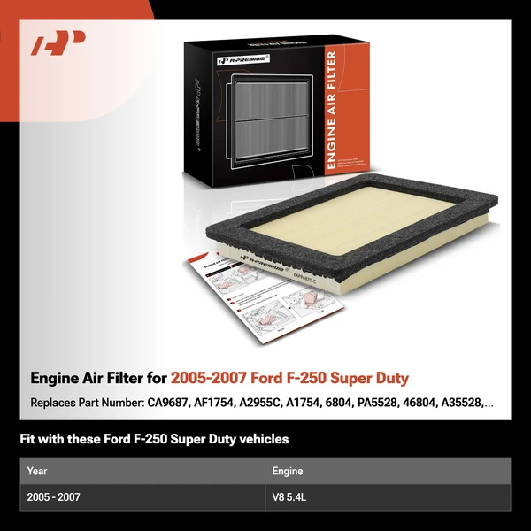 Engine Air Filter for 2005-2007 Ford F-250 Super Duty